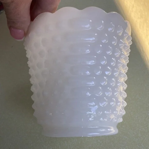 Vintage Fire king oven ware small milk glass hobnail dish A12 - Picture 6 of 12